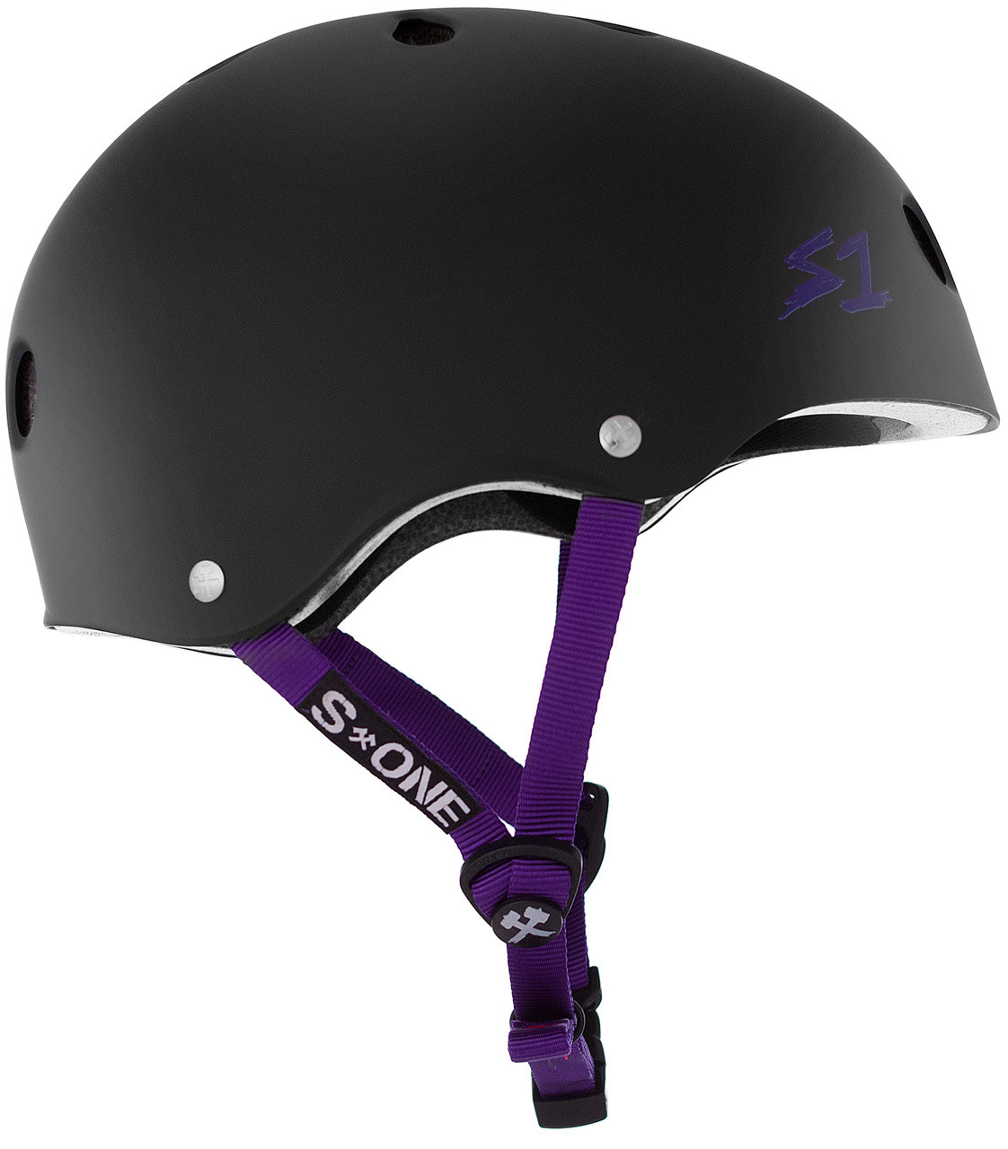 Black Purple Straps Helmet | Skateboard Helmet | Bike Helmet