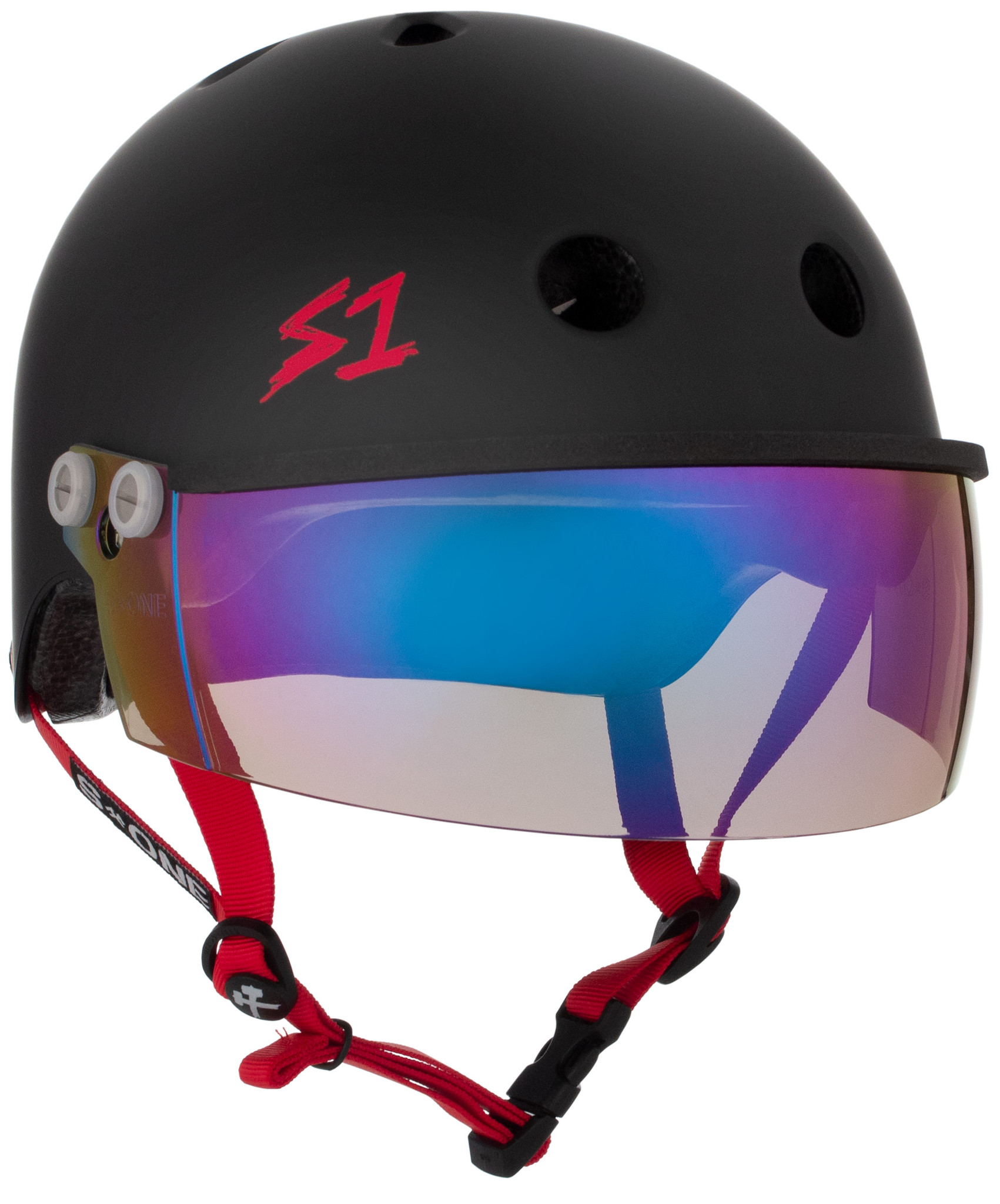 bike helmet with a visor 1Storm Motorcycle Street Dual Visor/Sun Full Face Mechanic LED Tail Light: LED_HJK316 Z LED Glossy Black / L ( 22.4/22.8 Inch ) Only 0.56lb A Flashing Led Light Has 3 Flashing Mode Bike Helmet with Detachable Magnetic