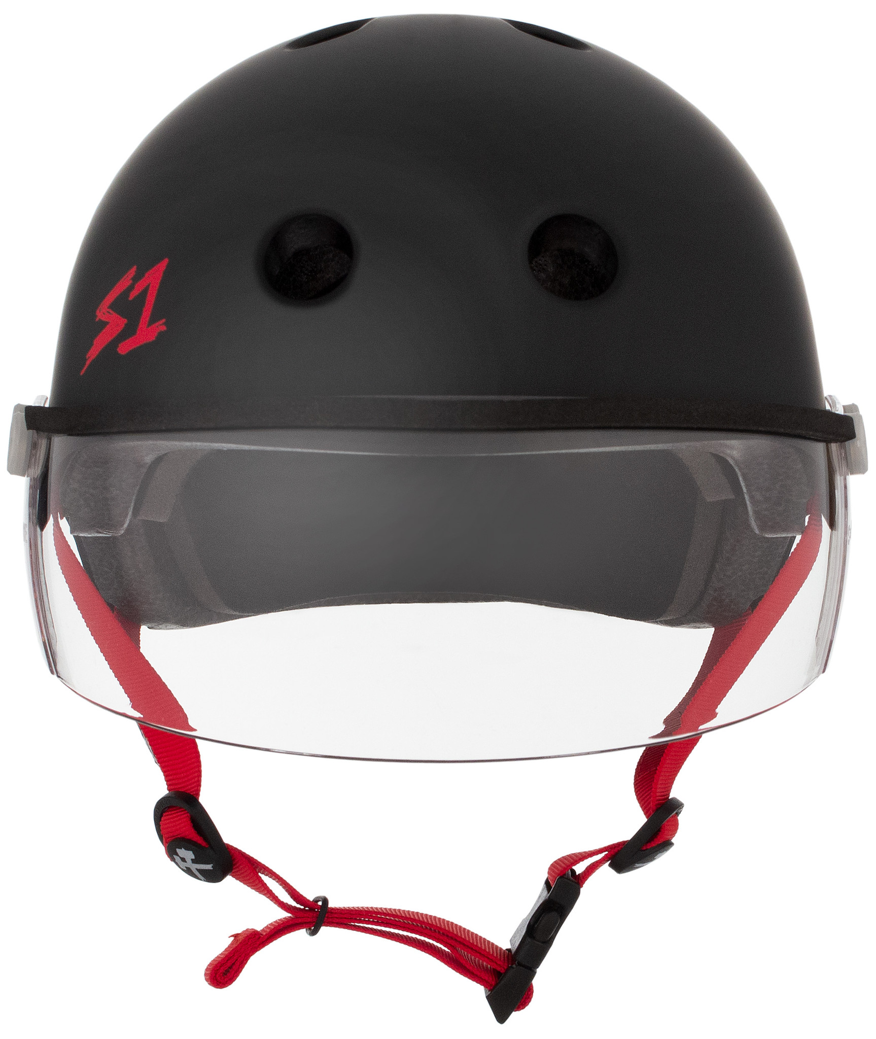 S1 Lifer Visor Helmet - Gen 2 - Black Matte w/ Red Straps and Clear Visor S1 Lifer Visor Helmet - Gen 2 - Black Matte w/ Red Straps and Clear Visor