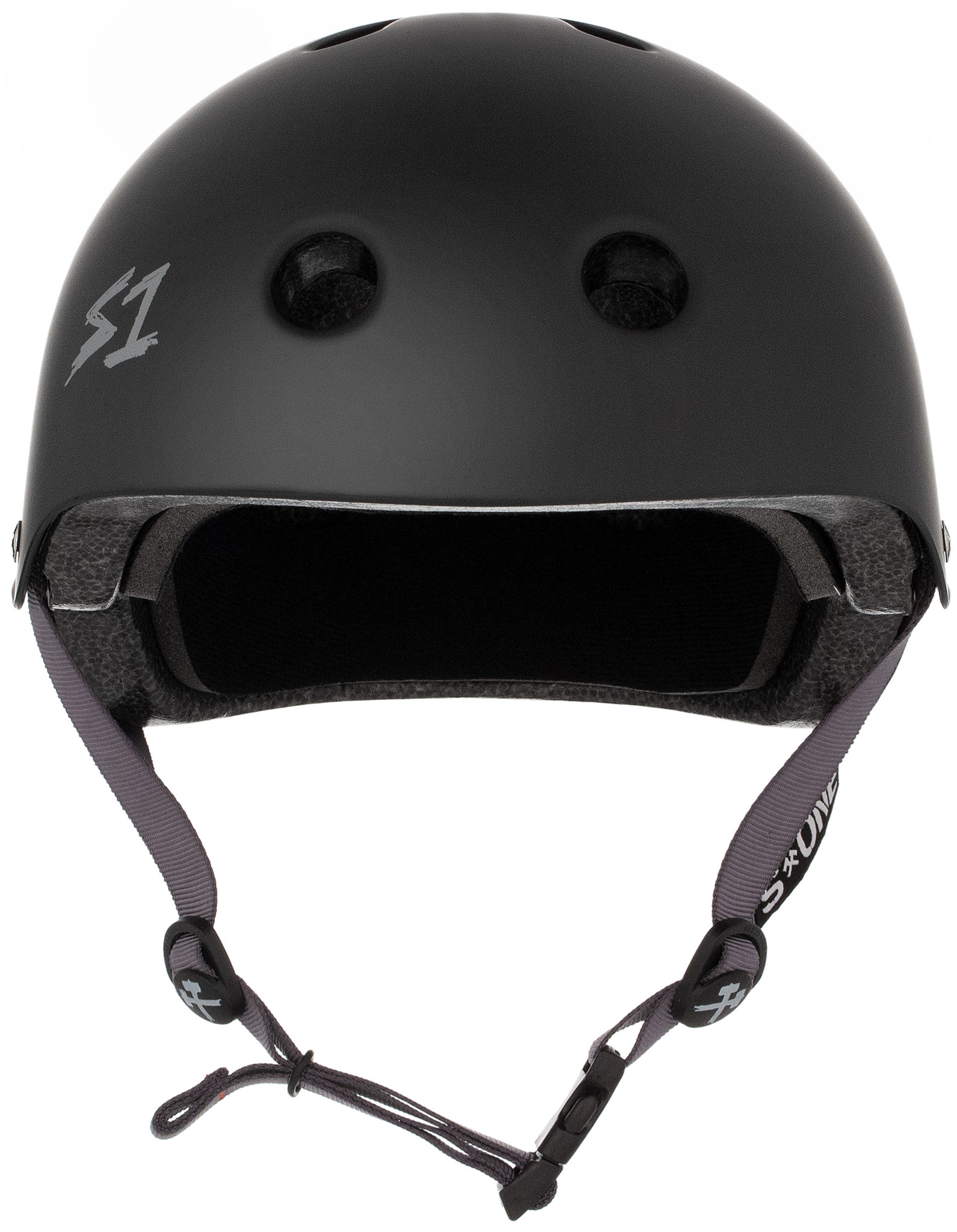 Earlskateboards 黒 s Black Grey Straps Helmet | Skateboard Helmet | Skate Helmet
