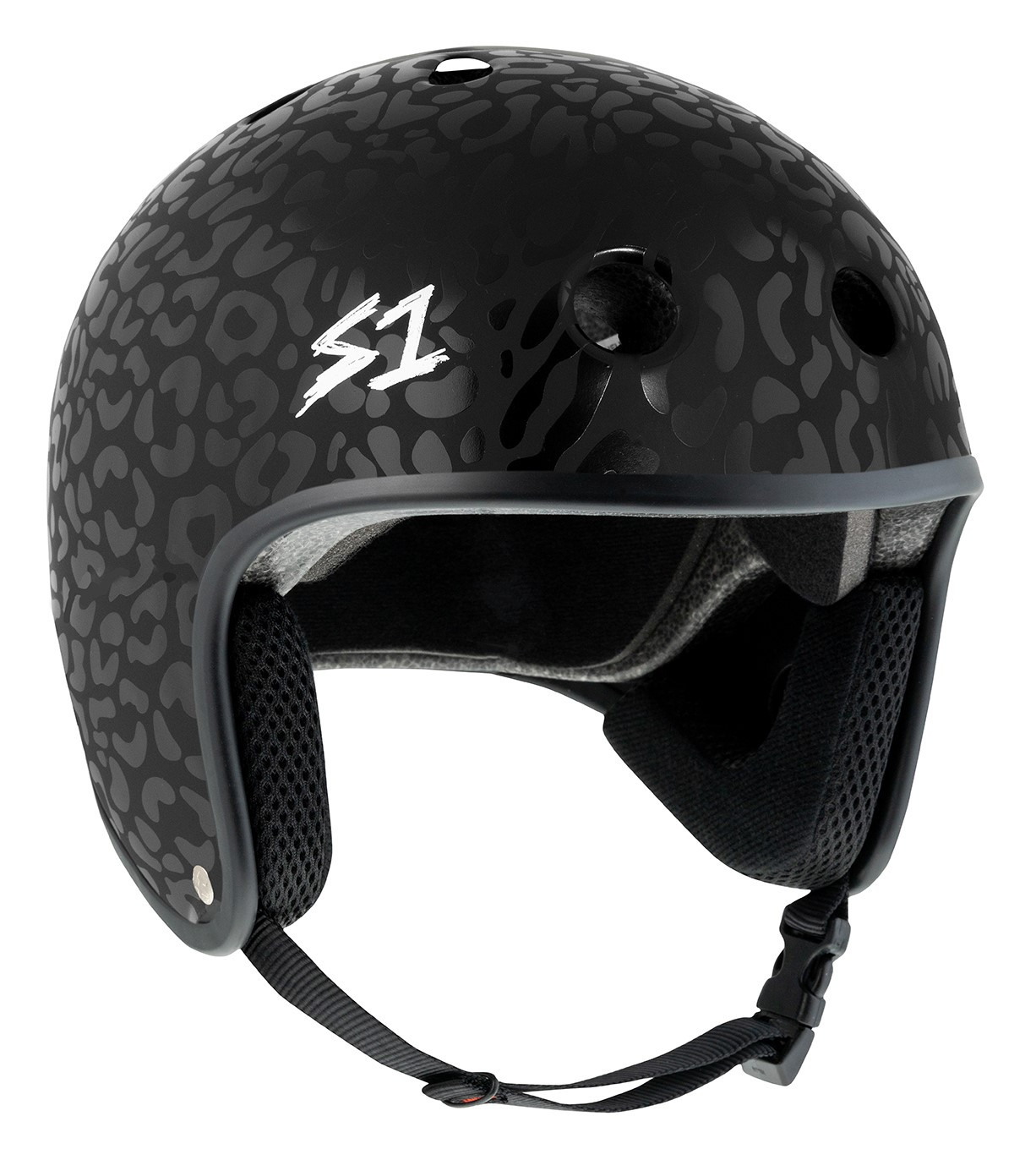 新品 CAPTAINS HELM LEOPARD CARDIGA Black Leopard Matte Retro Helmet | Christian Hosoi Helmet | Skate