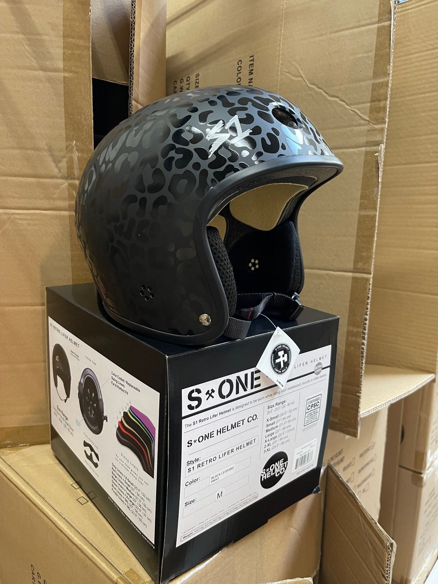 Black Leopard Matte Retro Helmet | Christian Hosoi Helmet | Skate