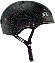  Black Gloss Glitter Skate helmet S1 Lifer side view.