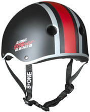 Black Matte Eddie Elguera Skateboarding Helmet S1 Lifer rear 3/4 view