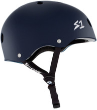 Navy Matte Roller Derby Helmet S1 Lifer side view.