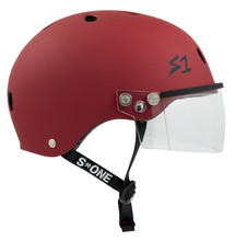 S1 Lifer Visor Roller Derby Helmet Blood Red Matte Side View