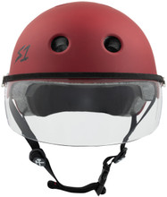 S1 Lifer Visor Roller Derby Helmet Blood Red Matte Front View