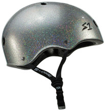 Silver Glitter Bike Helmet S1 Mega Lifer side view.
