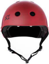 Blood Red Gloss Roller Derby Helmet S1 Lifer front view.
