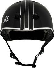 S1 Lifer Skateboard Helmet Black white outline GAVO Front View