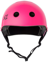 Hot Pink Gloss Roller Skate Helmet S1 Lifer front view