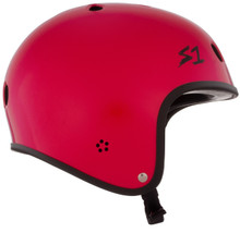Red Gloss Skateboard Helmet S1 Retro Lifer side view.
