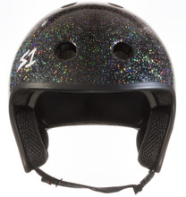 Black Glitter Skate Helmet S1 Retro Lifer front view.
