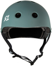 Tree Green Matte Roller Skate Helmet front view.