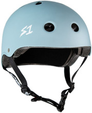 Slate Blue Matte Skate Helmet 3/4 view
