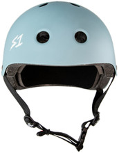 Black and White Tie-Dye Matte Roller Skate Helmet Front View.