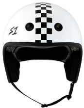 S1 Retro Lifer E-Helmet White Check Front