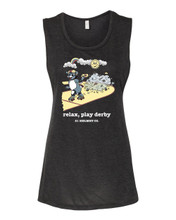 S1 HELMET CO - RELAX PLAY DERBY-  FLOWY SCOOP MUSCLE TANK