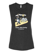 S1 HELMET CO - RELAX PLAY DERBY-  FLOWY SCOOP MUSCLE TANK