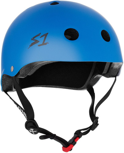 Cyan Matte BMX Helmet S1 Mini Lifer 3/4 view.

