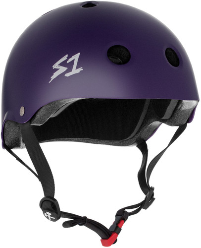 Purple Matte Skateboard Helmet S1 Mini Lifer 3/4 view.

