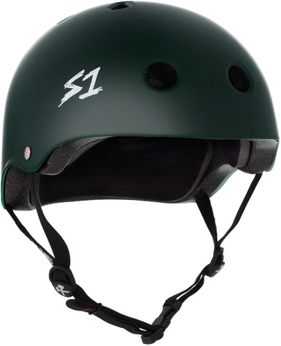 Dark Green Matte Skate Helmet S1 Lifer 3/4 view