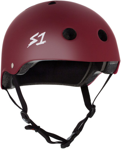 Maroon Matte Scooter Helmet S1 Lifer 3/4 view.

