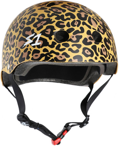 Tan Leopard BMX Helmet S1 Mini Lifer 3/4 view.
