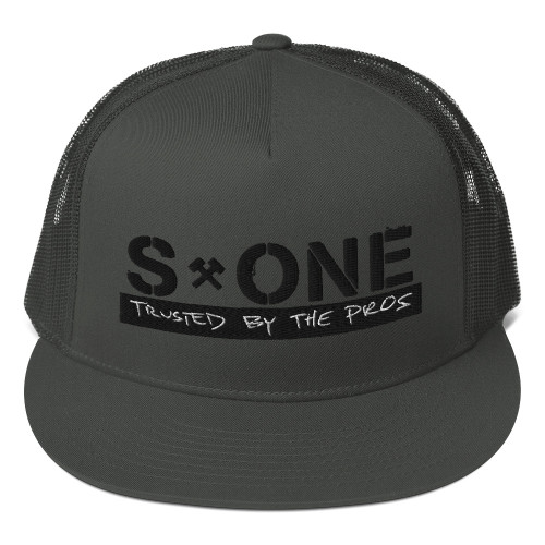 S1 HELMET CO - TRUSTED BY THE PROS - MESH SNAPBACK HAT - CHARCOAL GREY