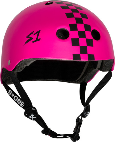 S1 Lifer Skateboard Helmet Pink Gloss Checkers 34