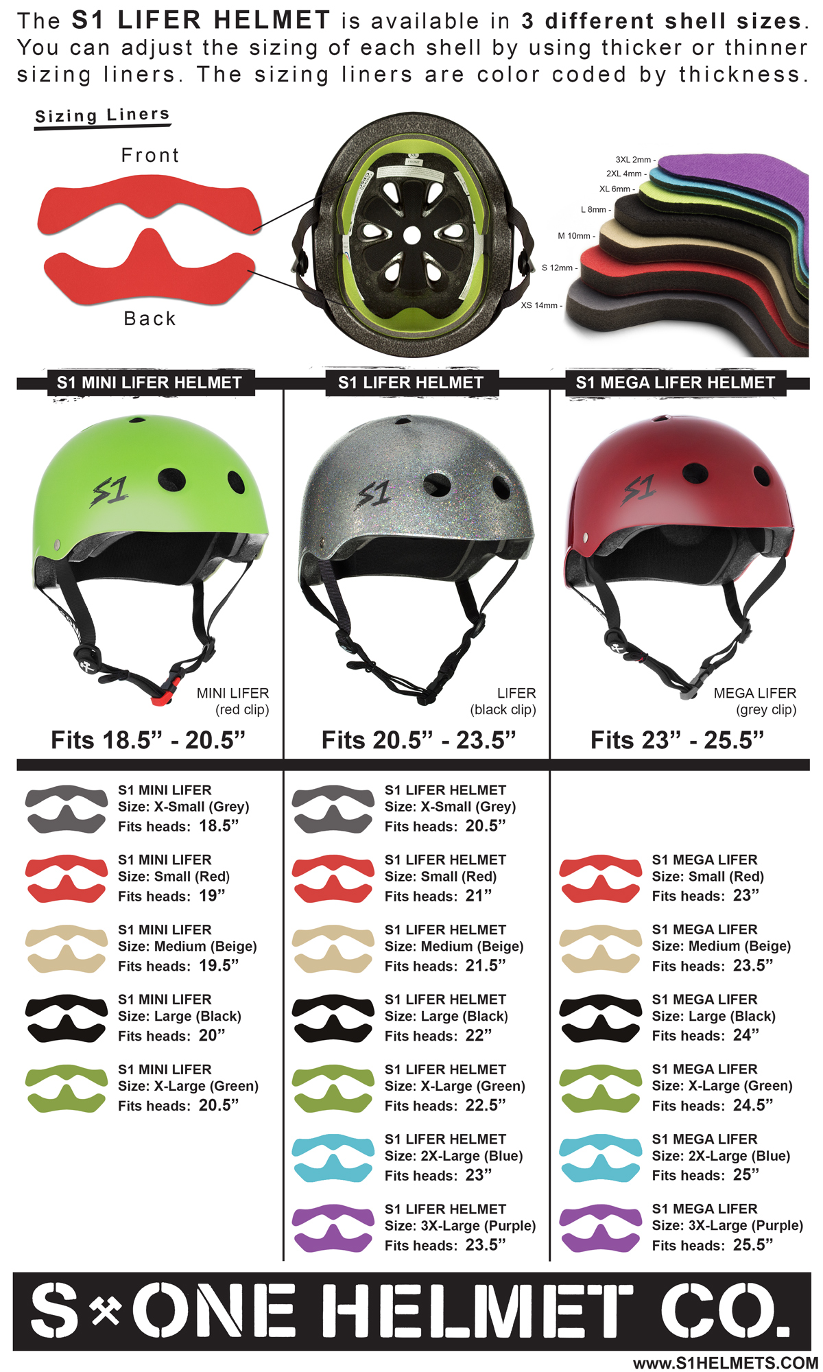 S One Helmet Sizing Liner Standard S1 Helmets Australia