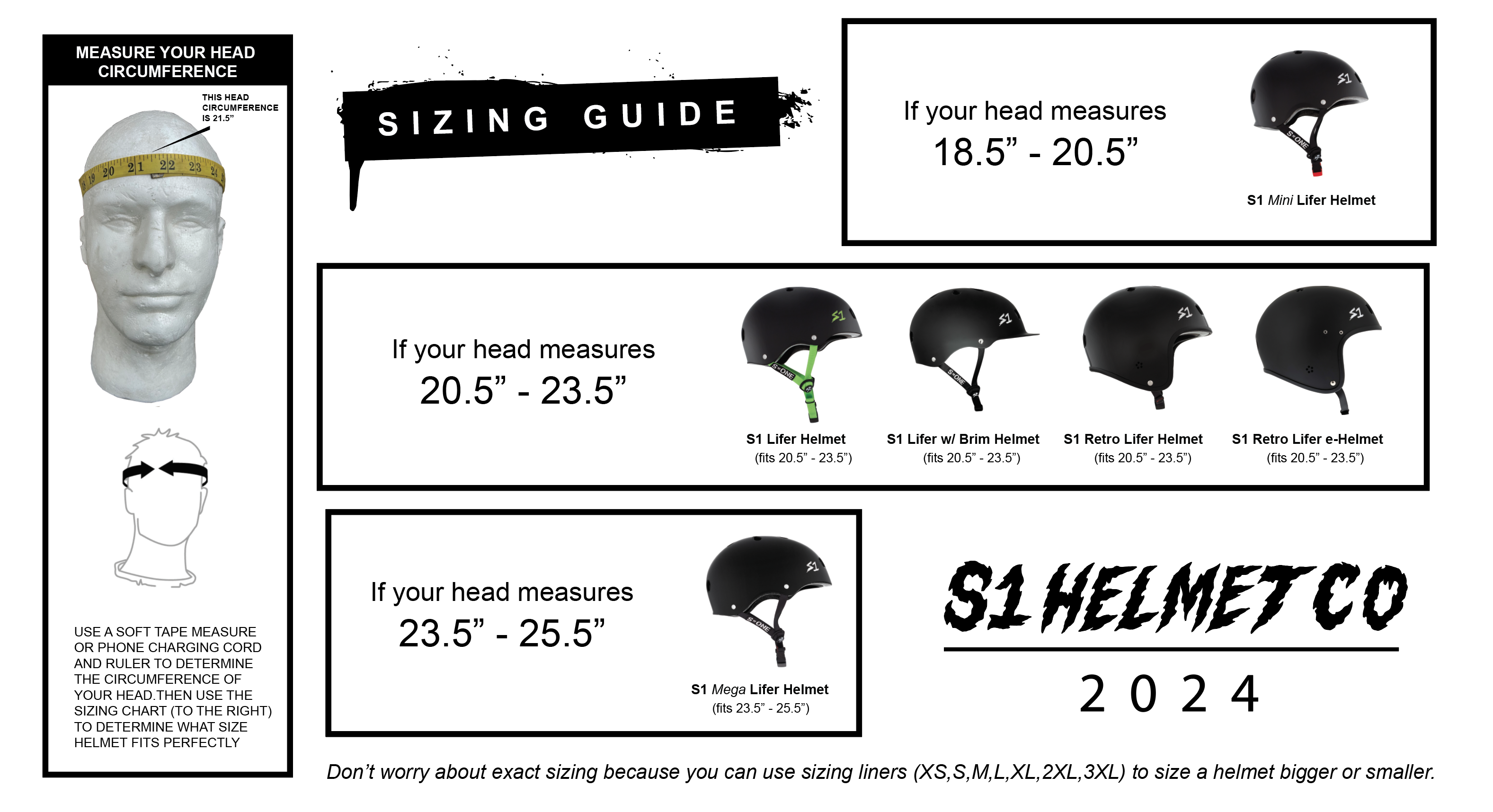 S1 Helmets Sizing Chart / 2024 - S1 Helmet Co. Official Store