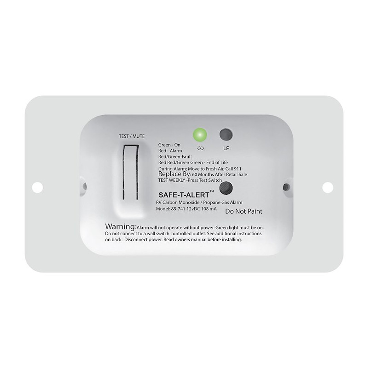 CO &LP LEAK DETECTOR 12V - SURFACE - WHITE 03-1007