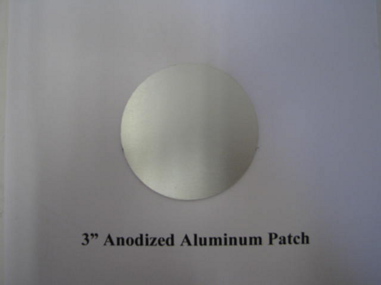 Aluminum Round Patch 3" - Anodized -(CBP021) FRONT OVERHEAD VIEW