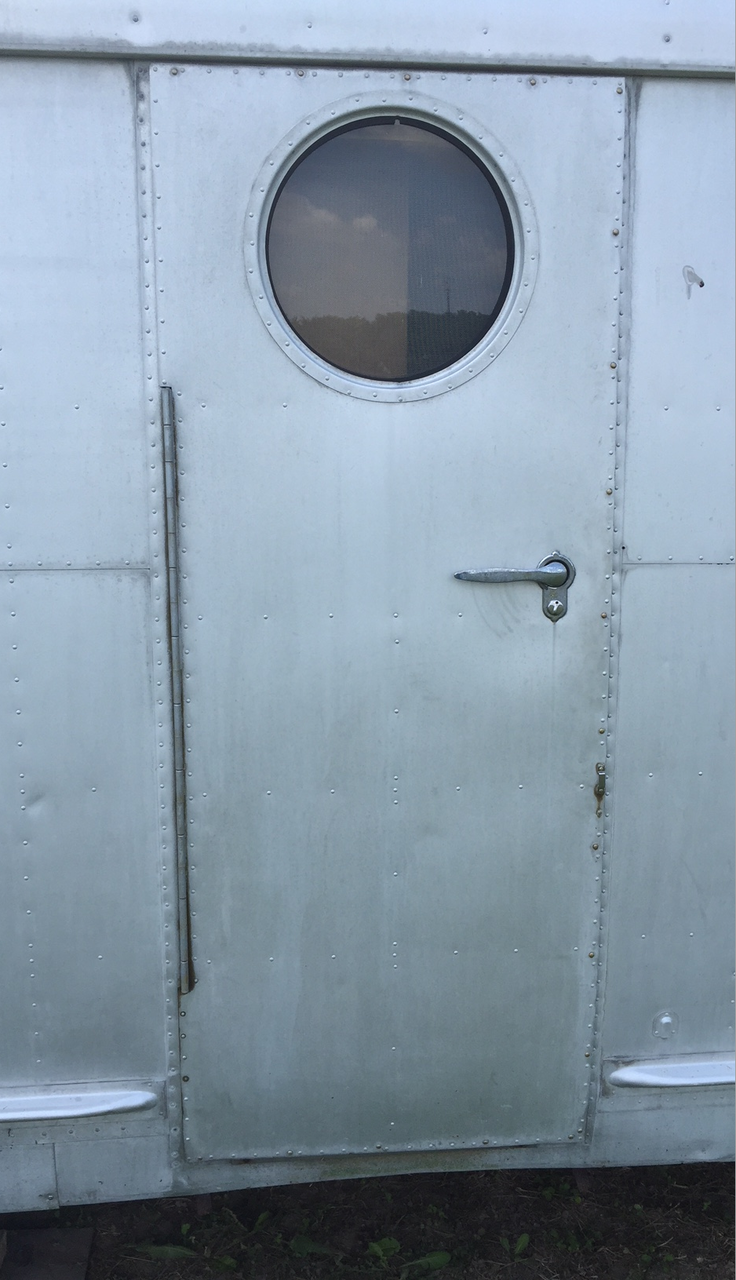 1947-1953 Spartan Door Hinge - (CHW152) INSTALLED (DOOR NOT INCLUDED)
