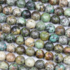 African Turquoise 10mm Faceted Round Beads - 15 inch strand