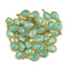 Amazonite approximately 8x14mm Teardrop Drop with a Gold Plated Brass Bezel