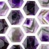 Amethyst 40x45mm Top Drilled Faceted Hexagon Pendant - 1 per bag