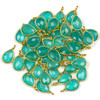 Aqua Chalcedony approximately 8x14mm Tiny Teardrop Drop with a Gold Plated Brass Bezel - 1 per bag