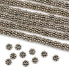 Silver Pewter 1.5x5mm Daisy Spacer Beads - approx. 8 inch strand - basea00143s