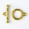 Gold Colored Pewter 12x16mm Nautical Toggle - 6 per bag - basea0161g