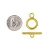 Cherry Tree Beads Gold Colored "Pewter" (zinc-based alloy) 14x19mm Smooth Basic Toggle - 6 per bag - basea0273g 