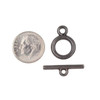 Cherry Tree Beads Gun Metal Colored "Pewter" (zinc-based alloy) 14x19mm Smooth Basic Toggle - 6 per bag - basea0273gm 