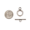 Cherry Tree Beads Silver "Pewter" (zinc-based alloy) 14x19mm Smooth Basic Toggle - 6 per bag - basea0273s 