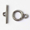 Cherry Tree Beads Silver "Pewter" (zinc-based alloy) 14x19mm Smooth Basic Toggle - 6 per bag - basea0273s 