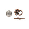Cherry Tree Beads Vintage Copper Colored "Pewter" (zinc-based alloy) 19x24mm Leaf Toggle with a 5x30mm bar - 3 per bag - basea0676vc 