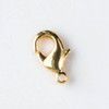 Gold Colored Pewter 8x15mm Lobster Clasps - 6 per bag - basea903g