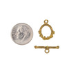 Cherry Tree Beads Brass 14x18mm Flower Toggle Clasp with a 6x20mm bar - 4 pairs per bag - baseaK245vb 