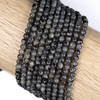 Cherry Tree Beads Black Labradorite/Larvikite 4mm Round Beads - 14.5 inch strand