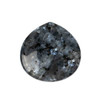 Black Labradorite/Larvikite 40mm Top Front to Back Drilled Almond Pendant with a Flat Back - 1 per bag